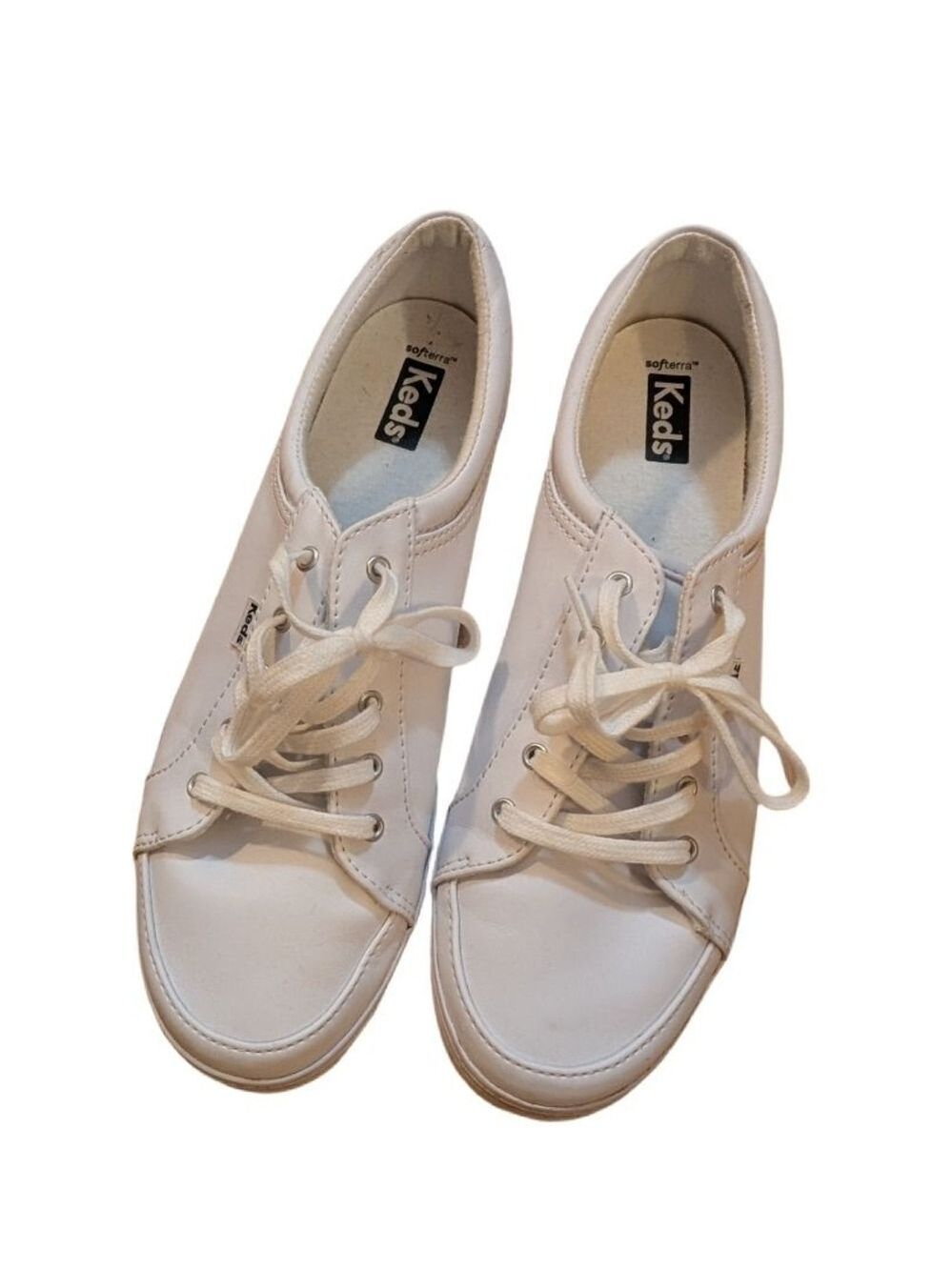 Keds Women's Classic White Canvas‎ Low-Top Sneakers Softerra US9.5